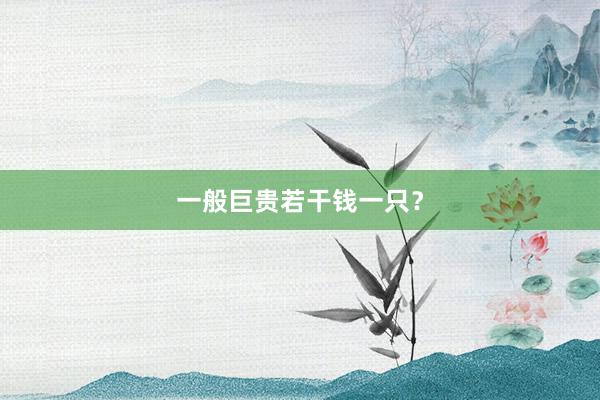 一般巨贵若干钱一只？